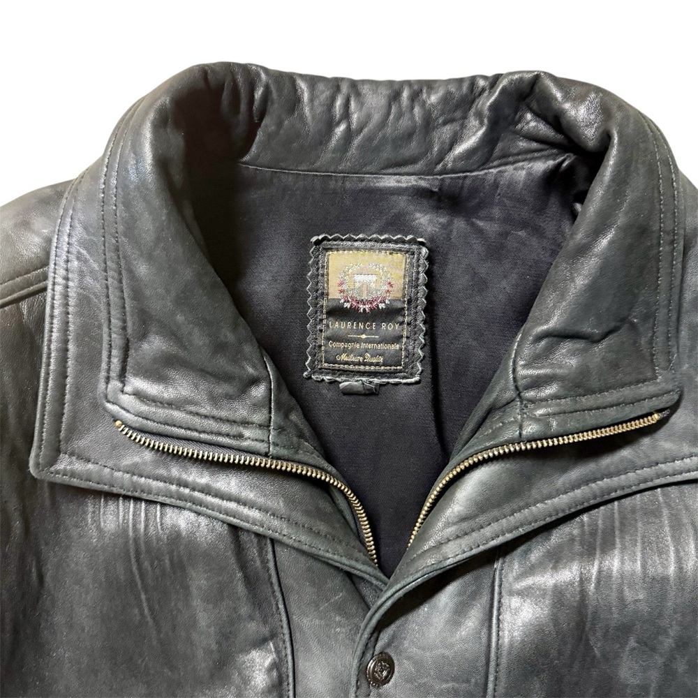 Women's Classic Black Leather Jacket Vintage 80s Made In Canada - Picture 4 of 10